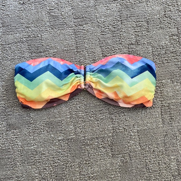 O’Neill Rainbow Chevron Bandeau Swim Top - Picture 1 of 6